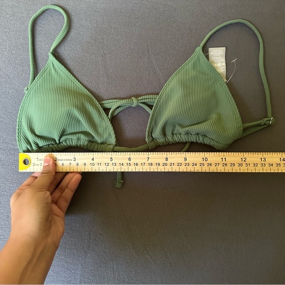 Double Zero Green String Bikini Top Swimsuit - Picture 2 of 4